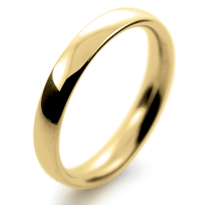 Court Medium -  3mm (TCSM3Y-Y) Yellow Gold Wedding Ring